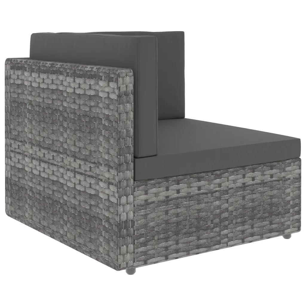 Divano ad Angolo Modulare in Polyrattan Grigio 49521
