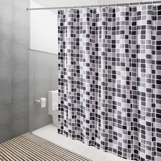 Docciaschermo, lavabile, inox, non assorbente, rapido asciugamento, odoreless, adatto per bagni e docce, 180 x 200 cm disegno mosaico.