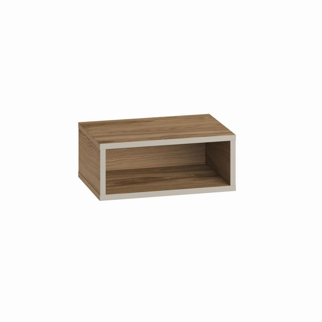 Comodino in legno "Brik" con luce LED - 45 x 30 x 18 cm - Marrone
