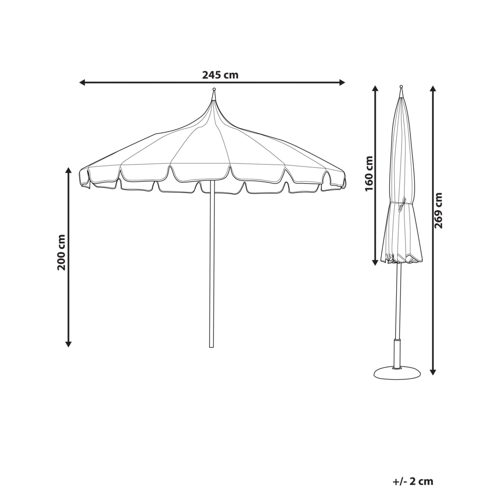 Ombrellone da giardino in tessuto poliestere blu con palo in alluminio nero e bianco ⌀ 245 cm Elegante e moderno