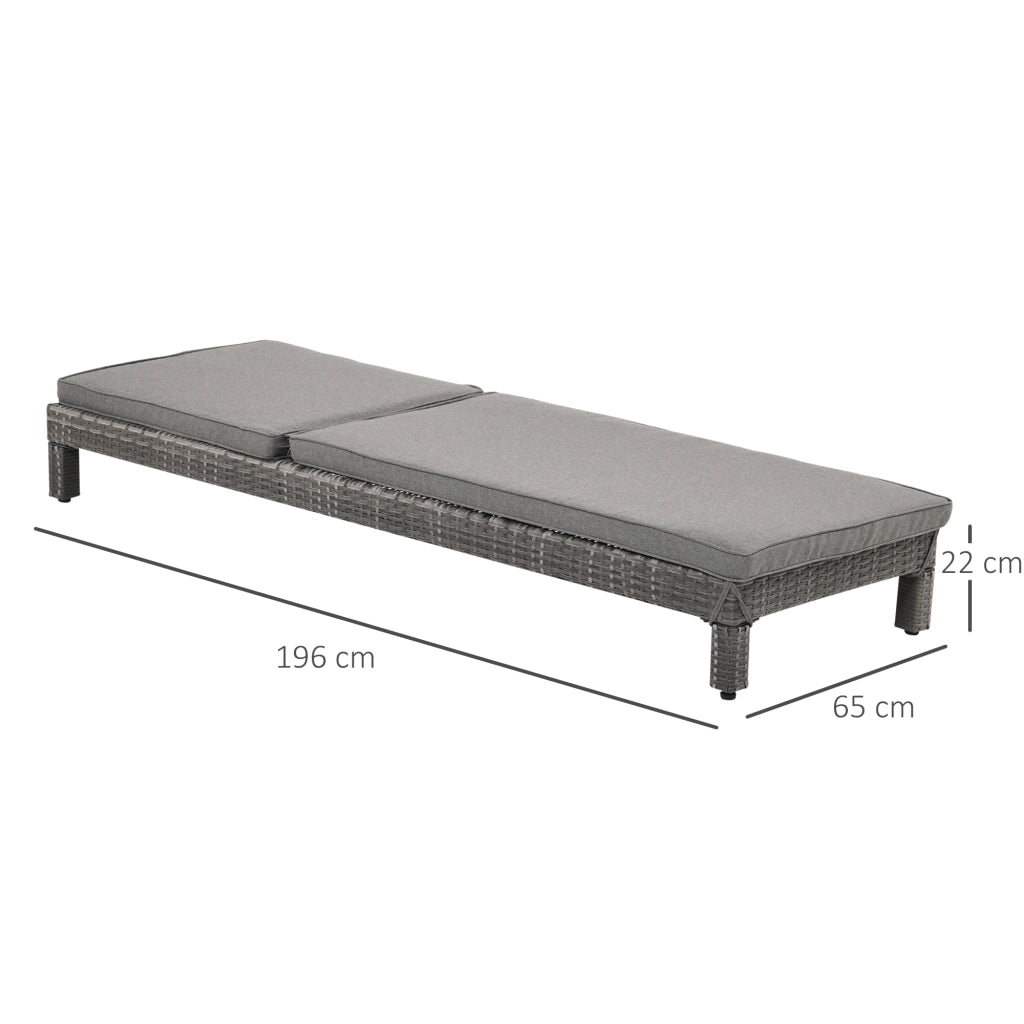 Set 2 Sdraio da Giardino con Cuscini Imbottiti Regolabili ¨C Xylo ¨C Grigio