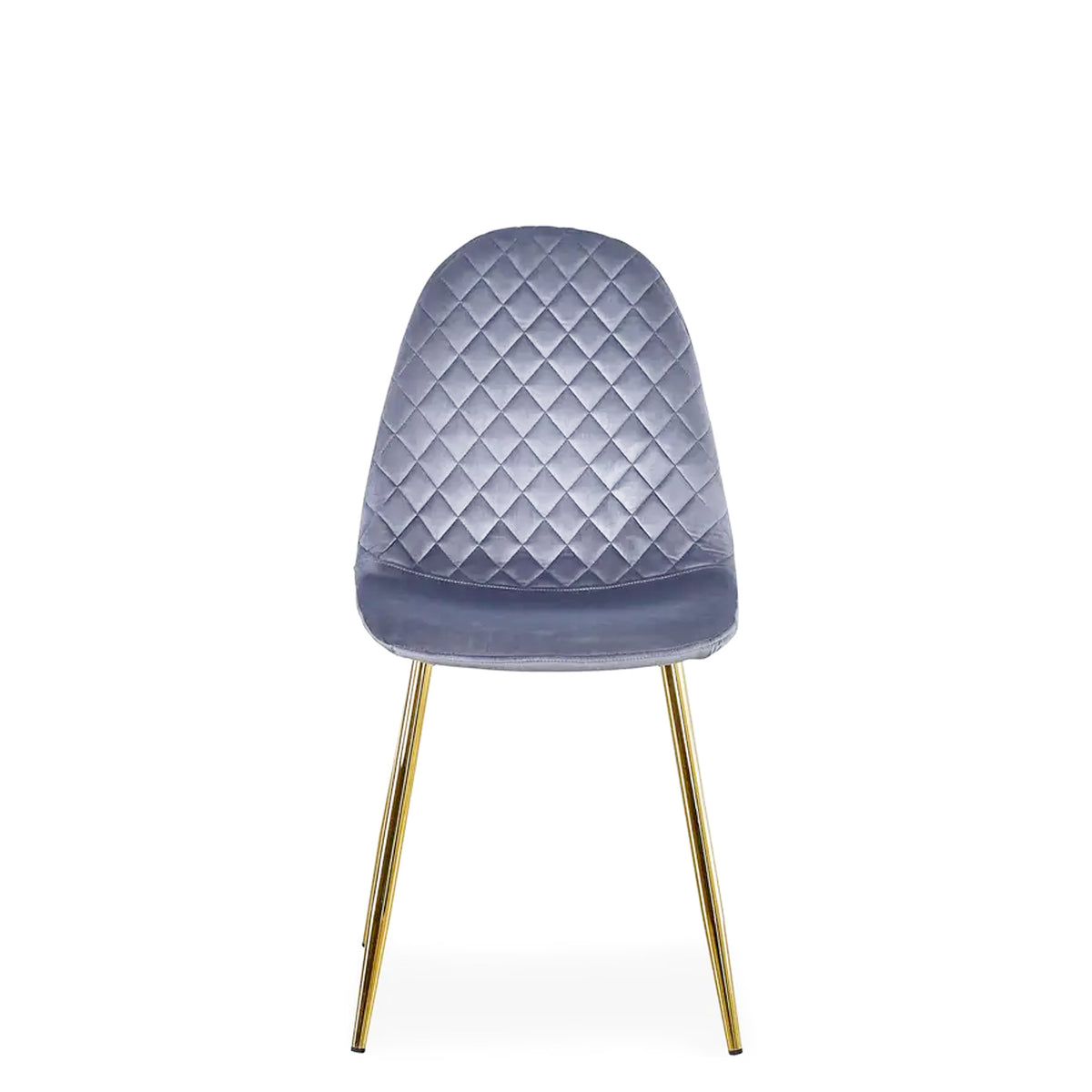 Set Da 4, Sedie New Lena Velluto Grigio/Gambe Oro