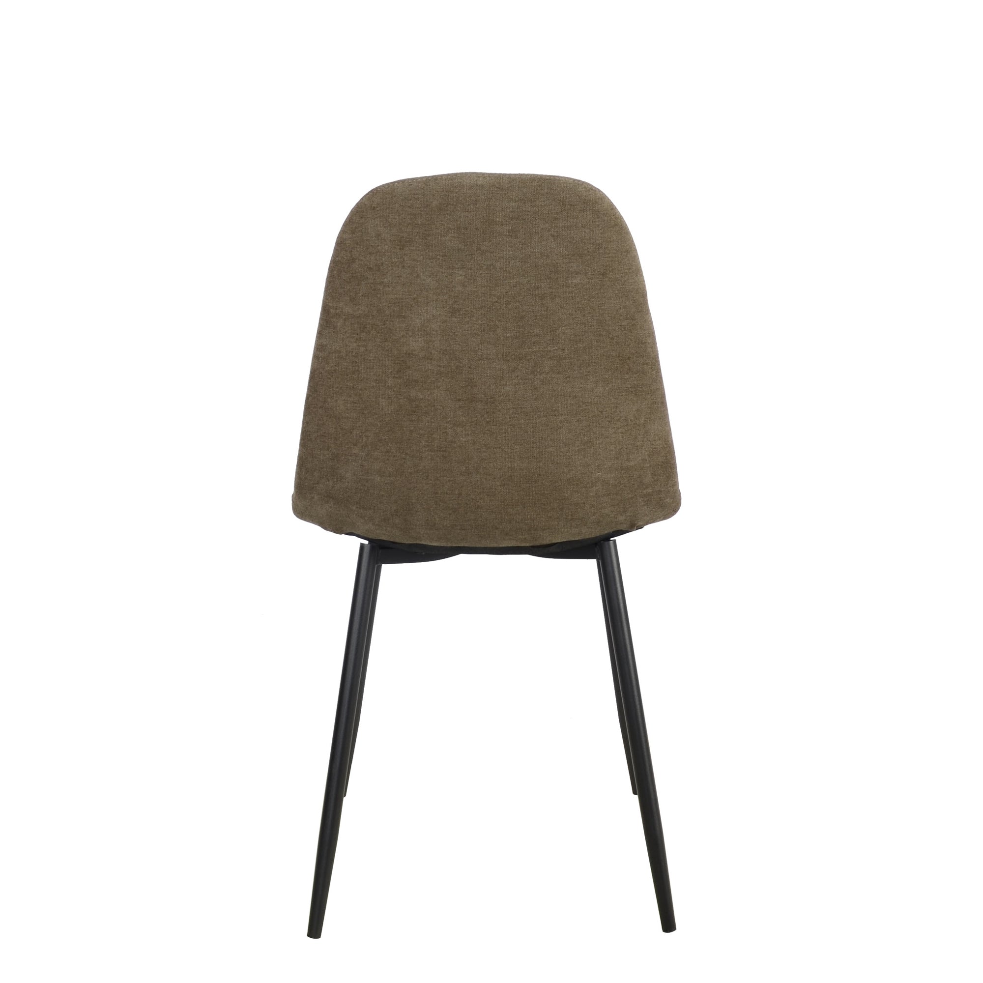 Set Da 4, Sedie New Lena Tessuto Fango/Gambe Nere