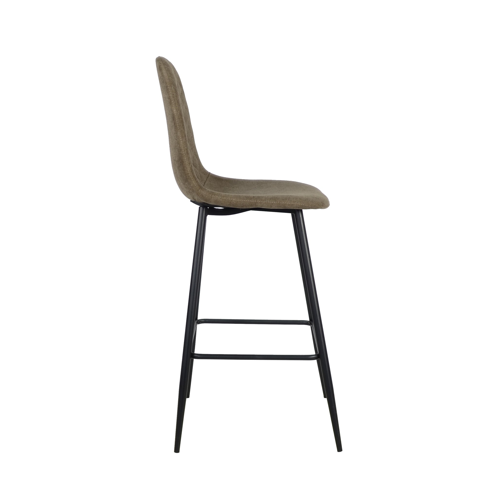 Set Da 4, Sgabelli New Lena Tessuto Fango/Gambe Nere