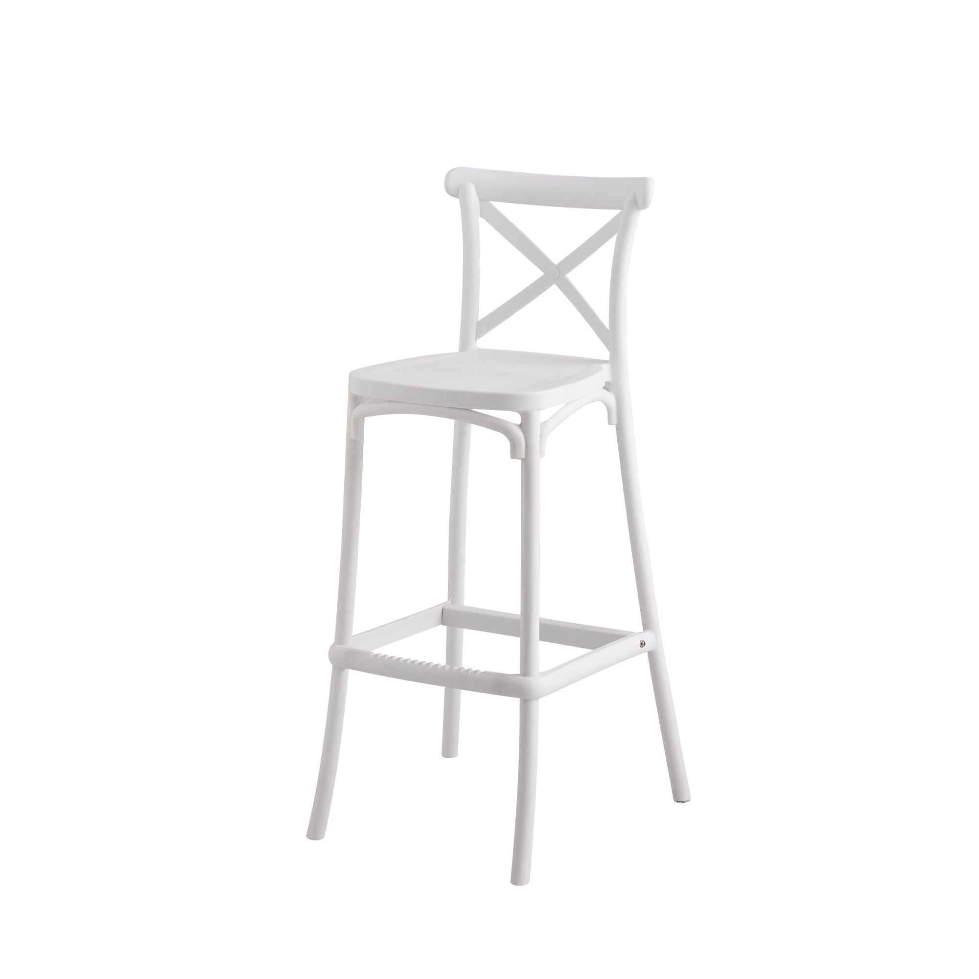 Set Da 4, Sgabello Cross Polipropilene Bianco