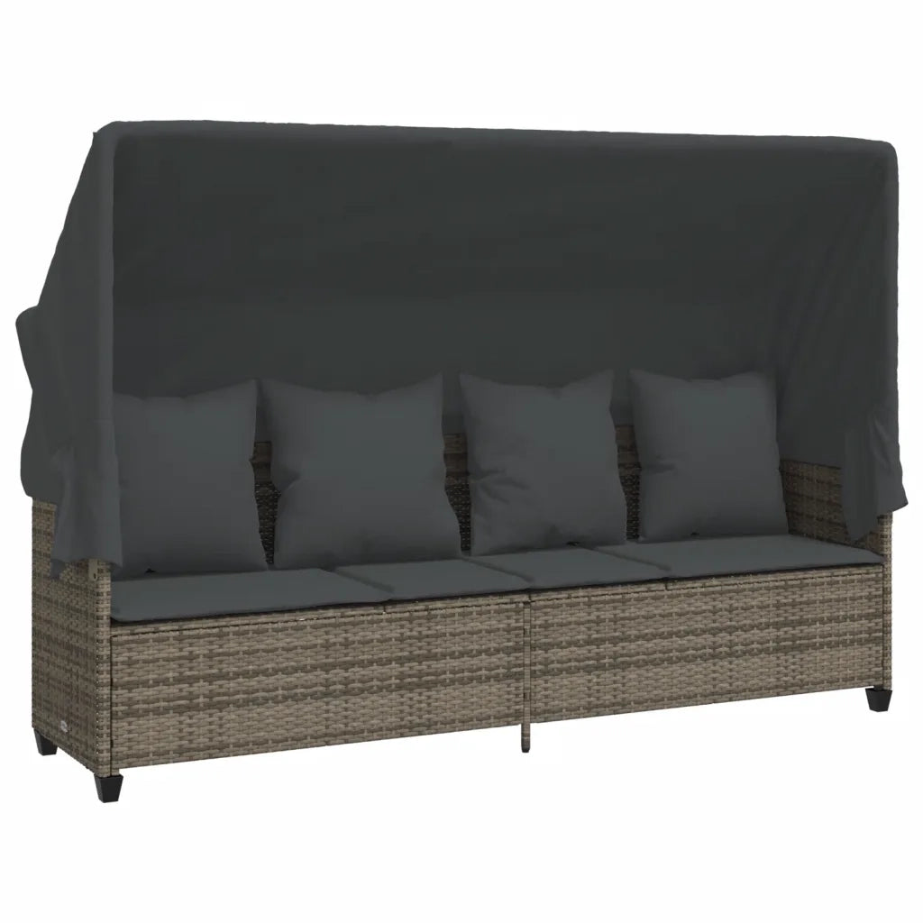 Set Divano da Giardino 5 pz con Cuscini Grigio in Polyrattan 3261553