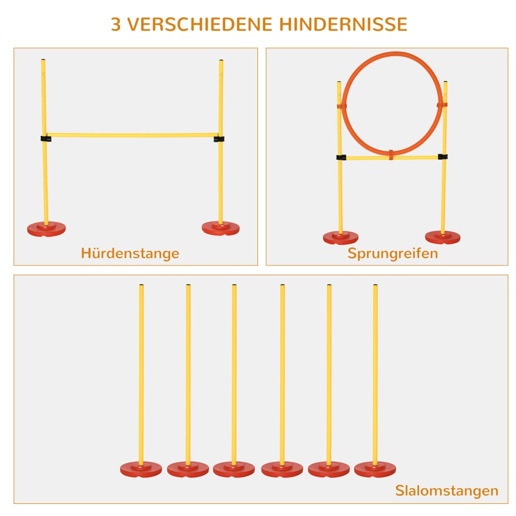 Set Agility per Cani ¨C Xylo ¨C 3 Pezzi con Ostacoli Regolabili e Slalom
