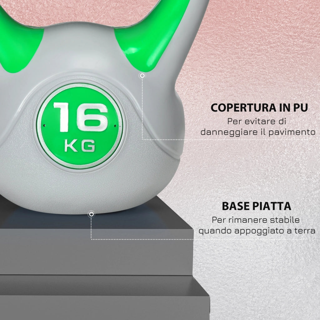 Kettlebell 16 kg ¨C Minimal ¨C Verde Sabbia 27x17x31 cm