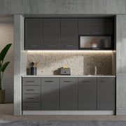 Cucinino Riquew, Cucina 6 Ripiani, Elettrodomestici non inclusi, Grigio Scuro