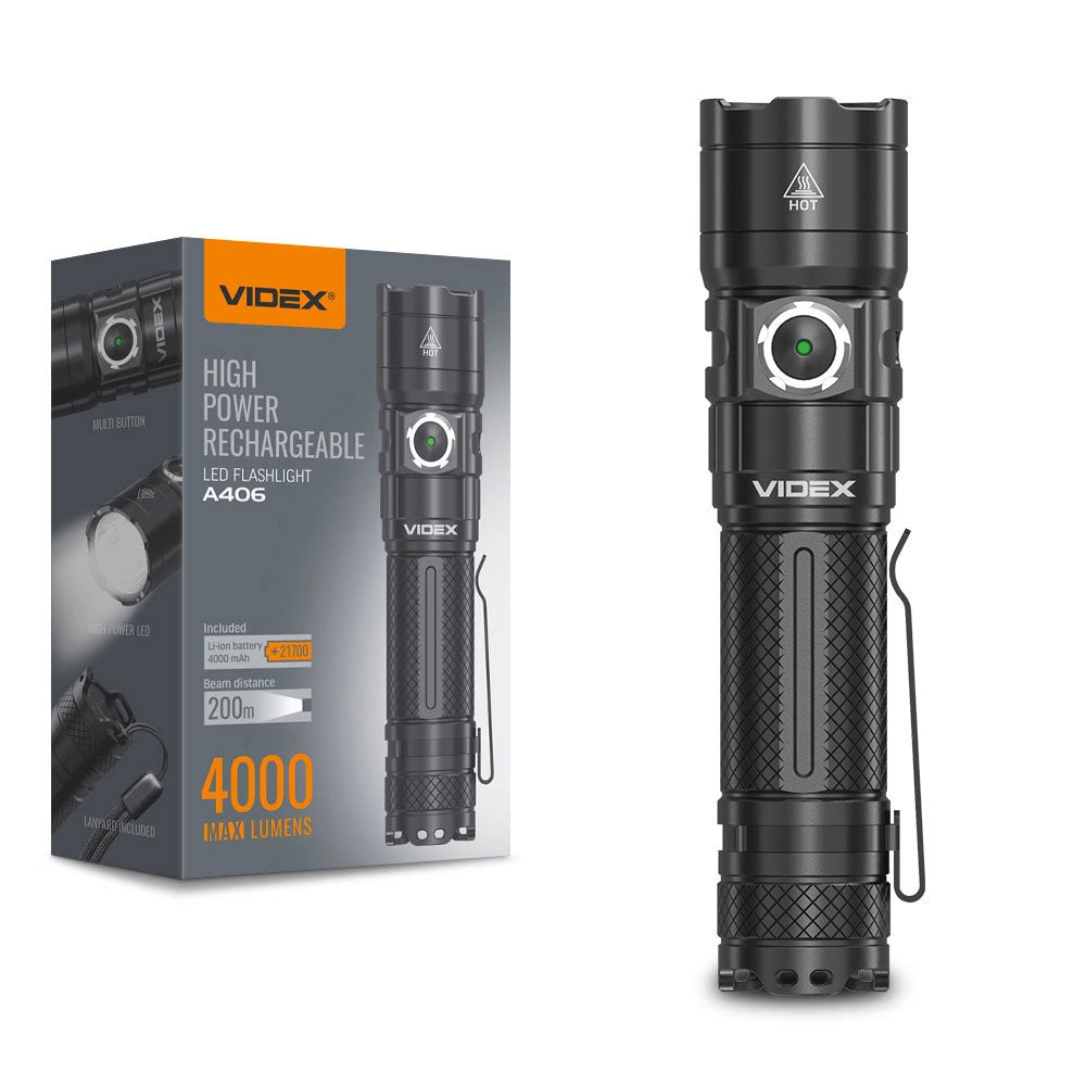 Torcia tattica LED Videx VLF-A406 4000lm IP68 USB-C