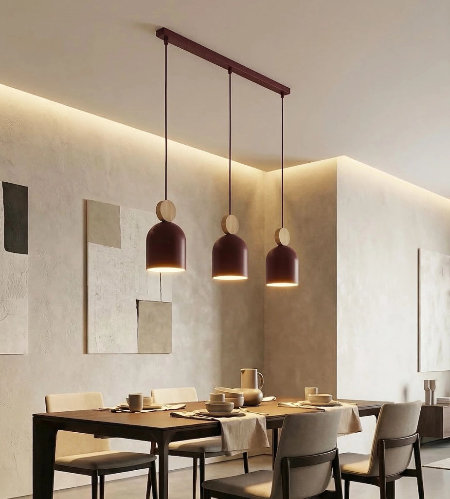 Lampada a sospensione MESI japandi bordeaux 3xGU10 Emibig