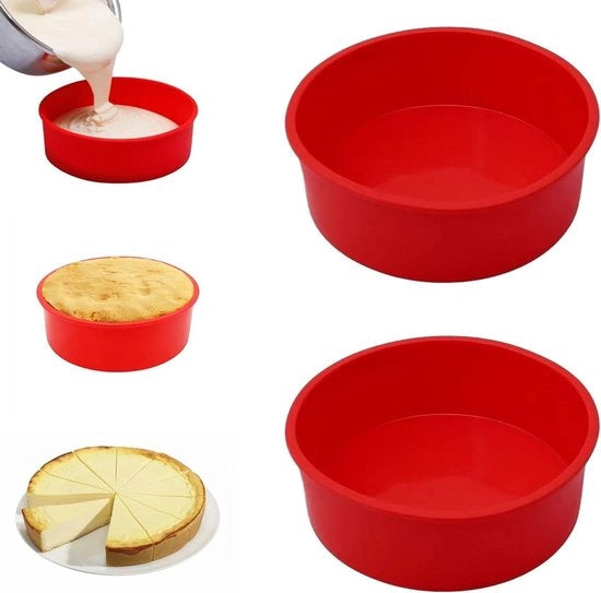 Forma per torte in silicone da 20 cm antiaderente - Set da 2 - Adatto per cheesecakes e chiffoncakes