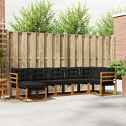 Set di divani da esterno con cuscino 7 pcs Naturale e Nero 3368871