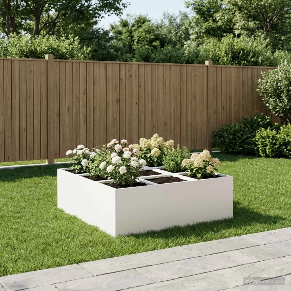 Vaso da giardino Bianco 100 x 100 x 40 cm 8005751