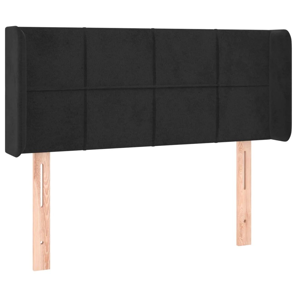Testiera ad Orecchio-Testata con Orecchie Nera 103x16x78/88 cm in Velluto 293779