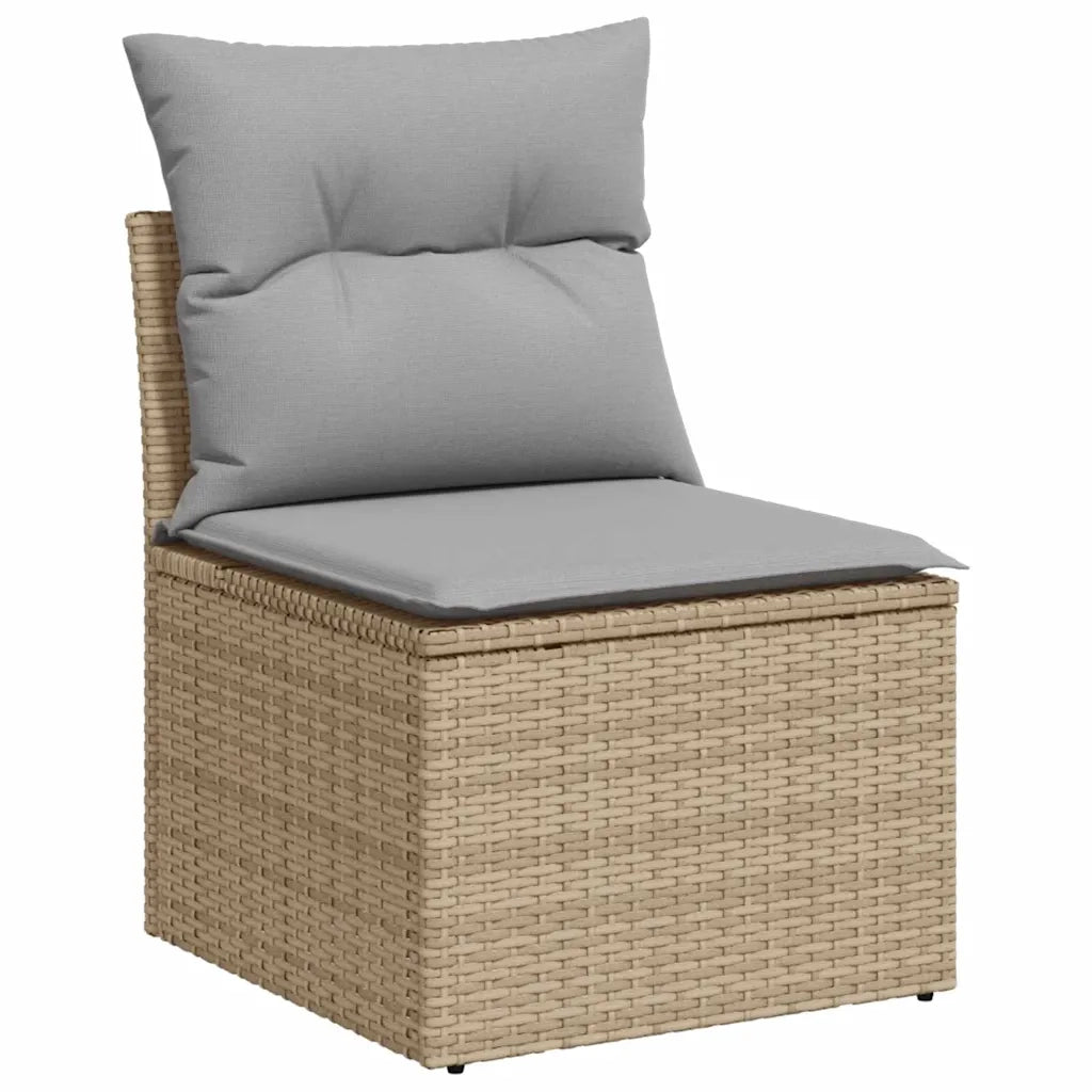 Set Divano da Giardino 5 pcs Beige e Grigio Chiaro polyrattan 3355689