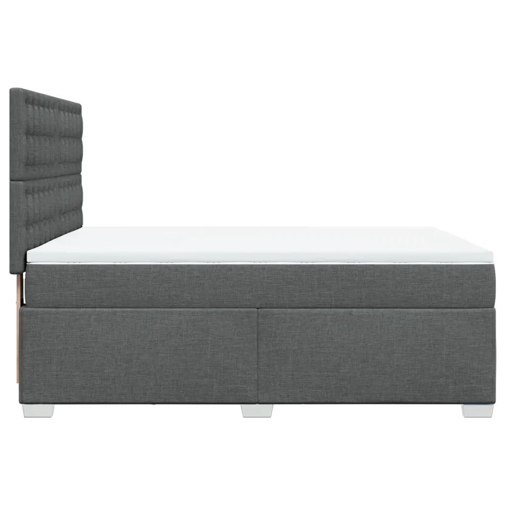 Giroletto a Molle con Materasso Grigio Scuro 140x200cm Tessuto 3290526