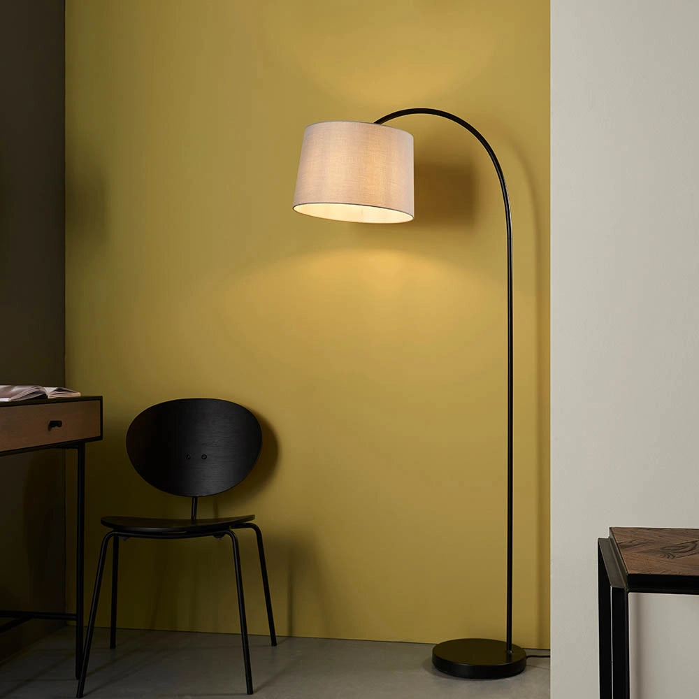 Lampada da terra nera opaca orientabile E27 Endon Carlson