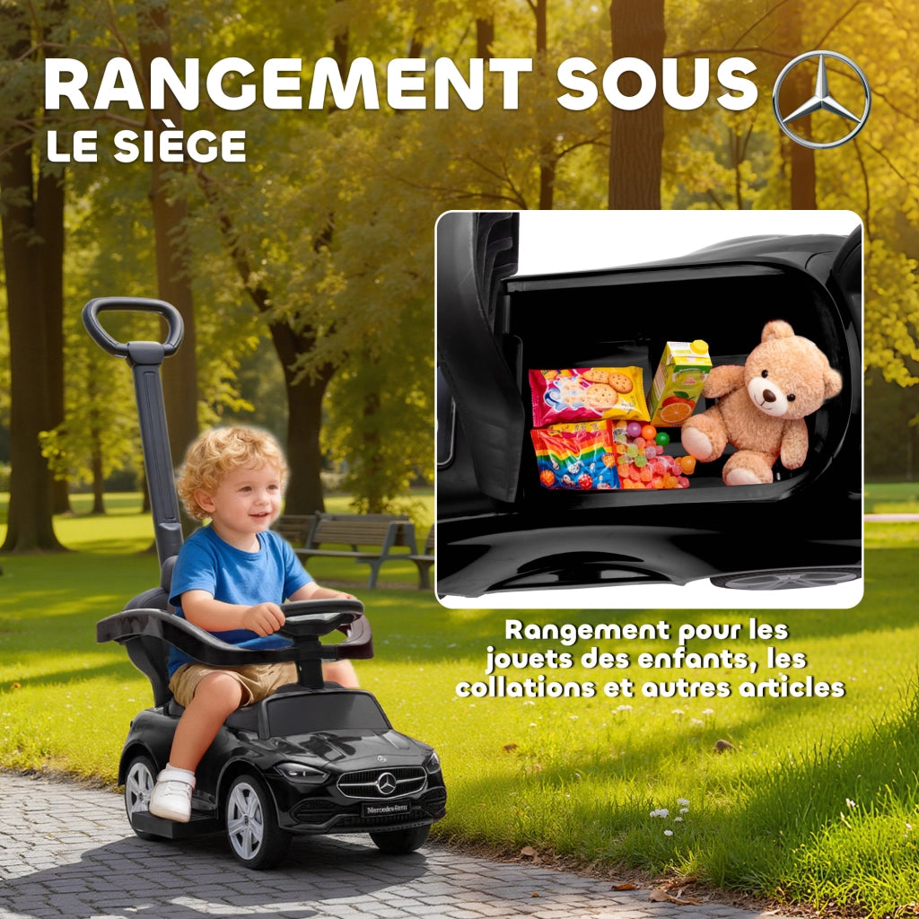 Portagiochi per Bambini Mercedes-Benz ¨C zephmum ¨C Nero 91x40x83 cm