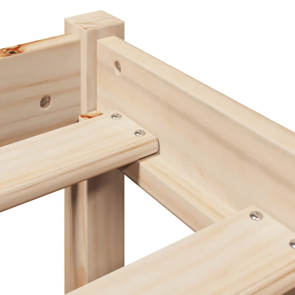 Letto matrimoniale | Letto per adulti | Letto senza Materasso 120x200 cm in Legno Massello di Pino