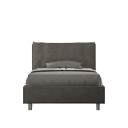 BS COM Letto una piazza e mezza contenitore imbottito 130x200 microfibra grigio Large