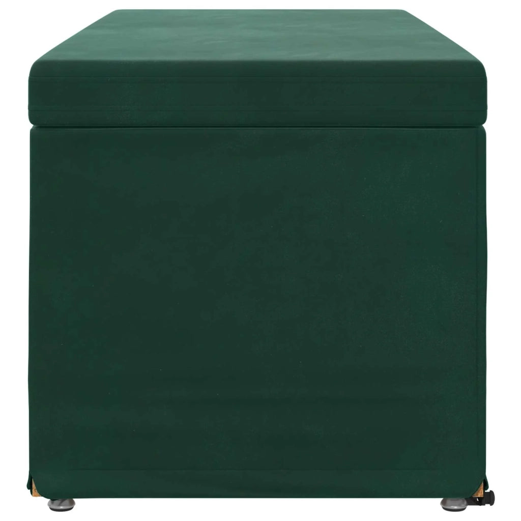 Pouf Verde Scuro Velluto e Legno Ingegnerizzato 876797