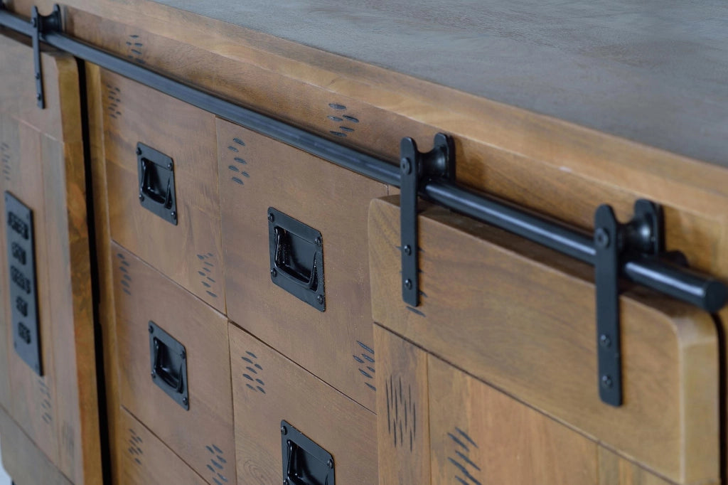 Credenza in legno di mango e metallo