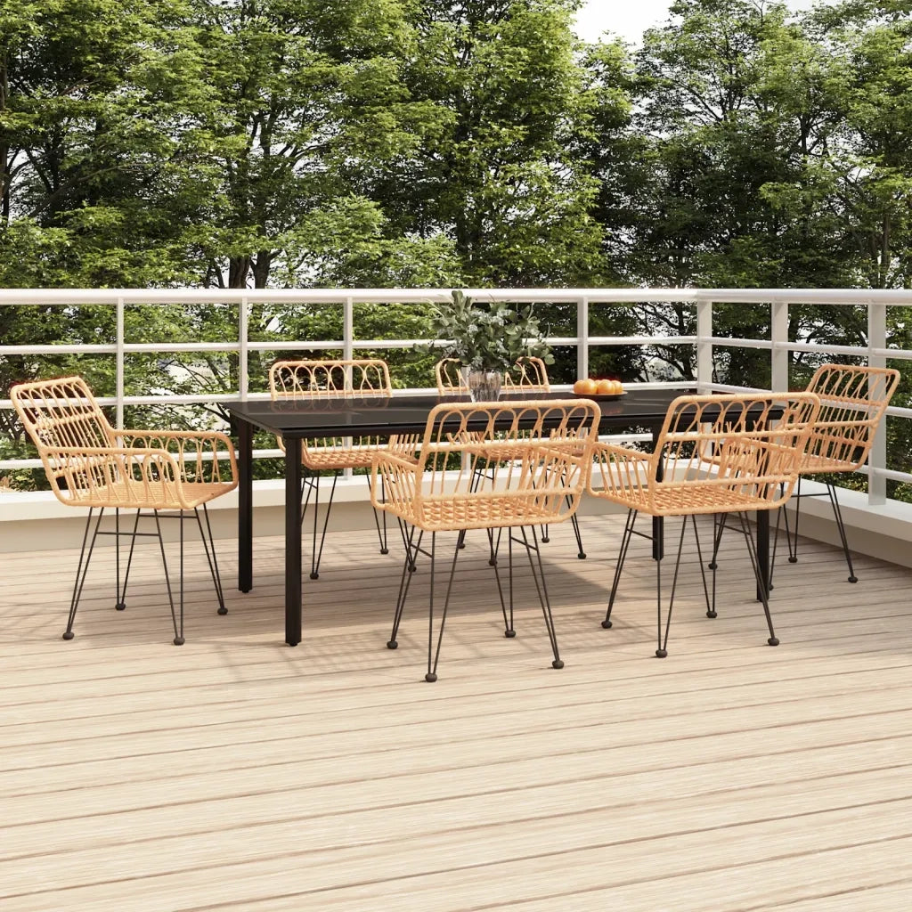Set da Pranzo da Giardino 7 pz in Polyrattan 3157863