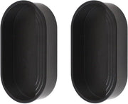 Set di maniglie ovale moderne per porta e armadio - 2 pezzi - Nero opaco - 65 mm