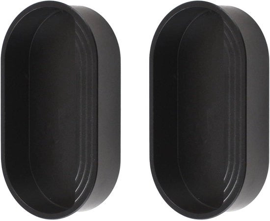Set di maniglie ovale moderne per porta e armadio - 2 pezzi - Nero opaco - 65 mm