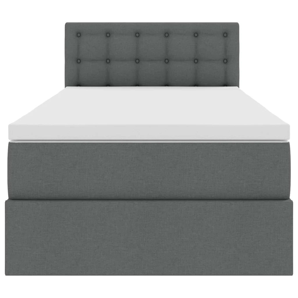Letto con contenitore e materasso Grigio scuro 100 x 200 cm