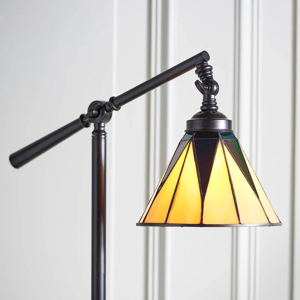 Lampada da terra Tiffany vetrata DARK STAR nera 1xE14 40W