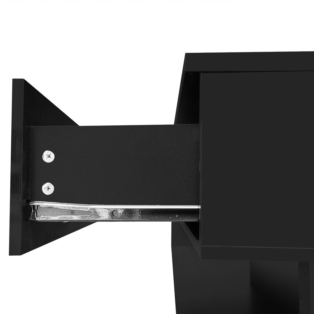 Tavolino da Caff¨¨ con LED e Vetro ¨C MINIMAL ¨C Nero Lucido