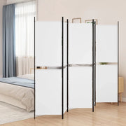 Divisorio a 5 Pannelli Bianco 250x200 cm Tessuto 350234