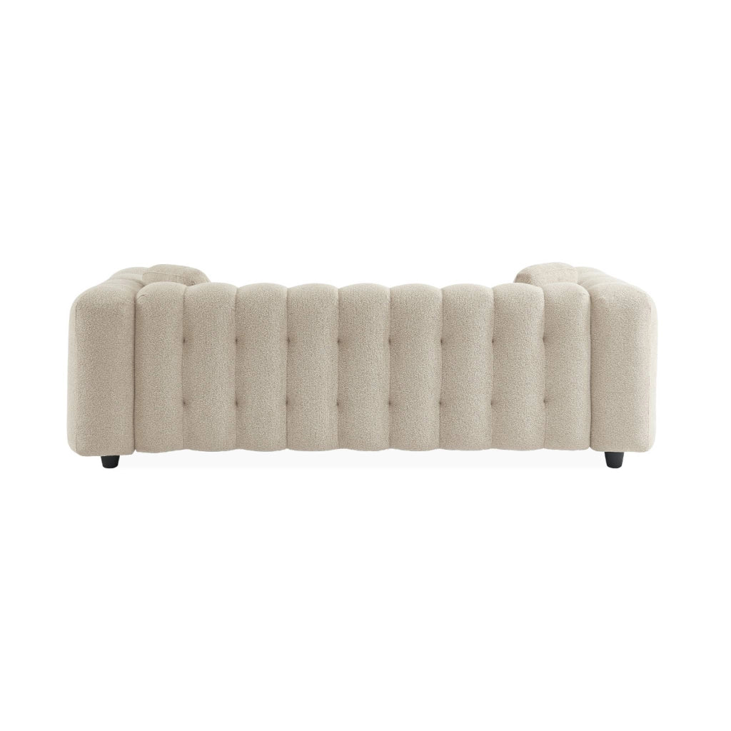 Divano in tessuto bouclé, 3 posti, beige