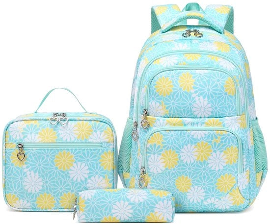 Set di 3 Borse da Scuola per Ragazze - Impermeabili - Multifunzionali - Resistenti