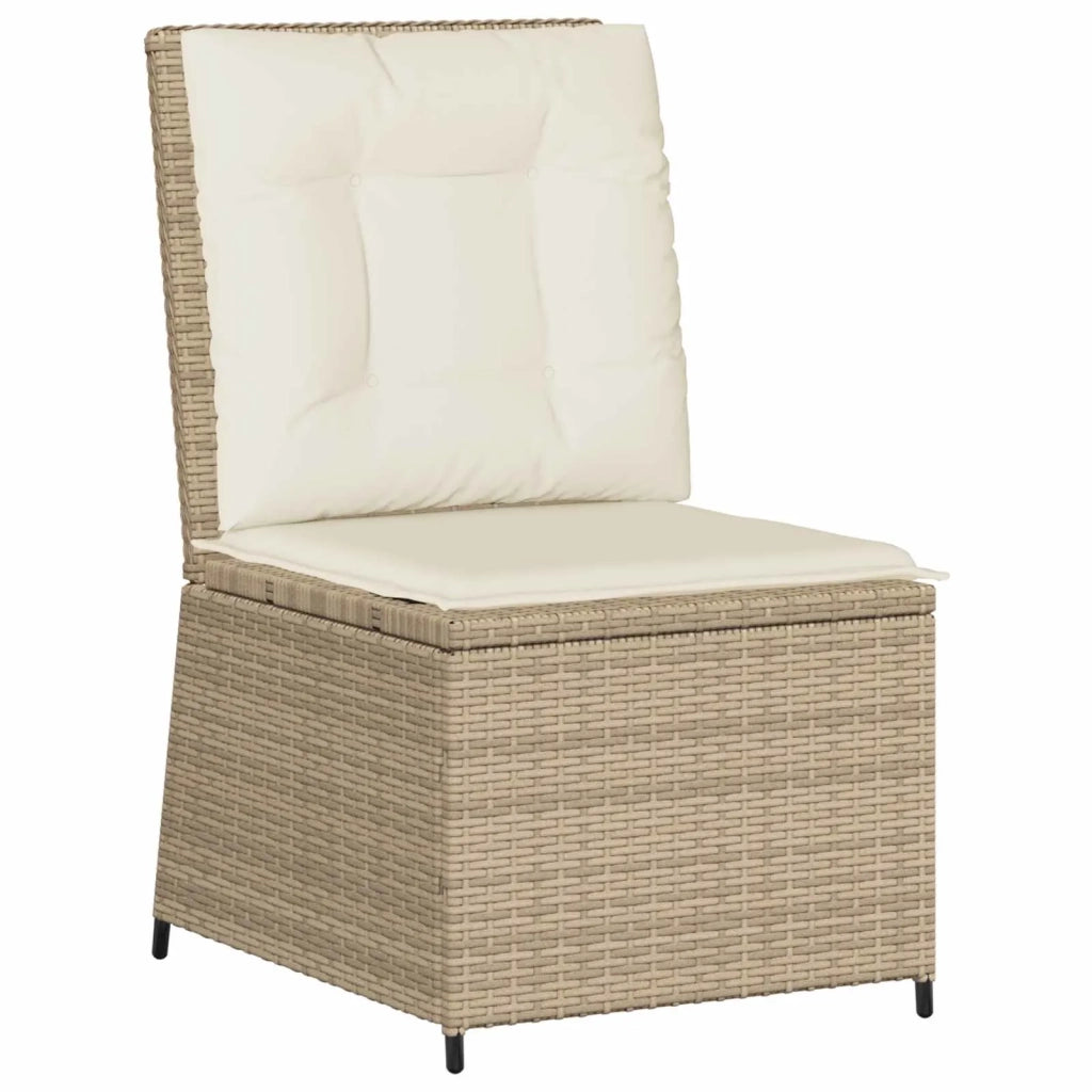 Divano da giardino con cuscino Nero e Bianco Crema polyrattan 3394480