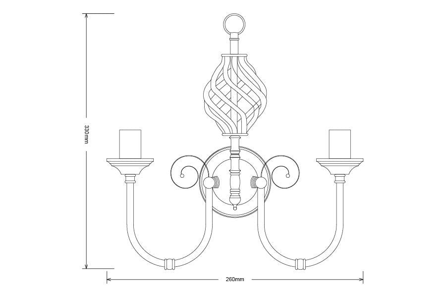 Applique da parete in ottone Aimee 3 luci E14 Reality