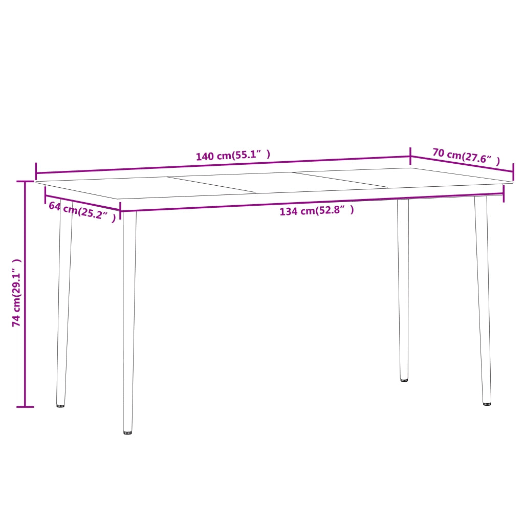 Set da Pranzo da Giardino 7 pz Nero 3099182