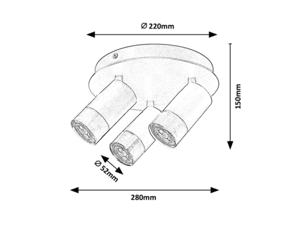 Faretto da soffitto 3xGU10 nero/argento Rabalux Zircon
