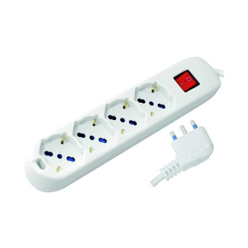 Multipresa 4 Prese Vigor Schuko/Bipasso Int. Bianco 16A