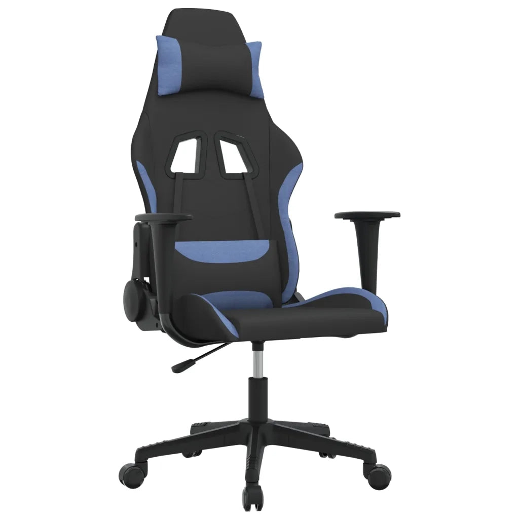 Sedia da Gaming Nero e Blu in Tessuto 3143739