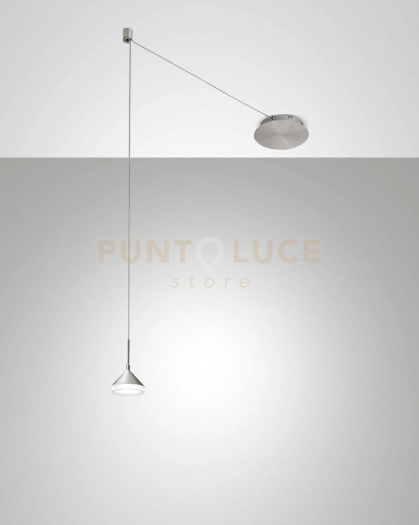 ISABELLA SOSPENSIONE 1 LUCE ALLUMINIO SPOSTABILE A LED 3000K - 8W - 750 lm DIMMERABILE C/ACCESS.