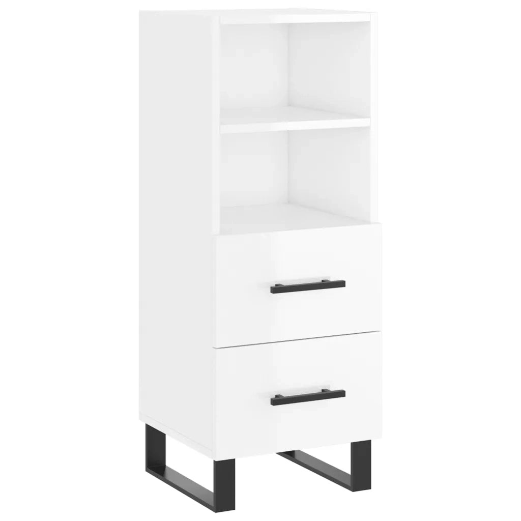 Credenza-Buffet-Armadio da cucina Bianco Lucido 34,5x34x90 cm in Legno Multistrato 198764