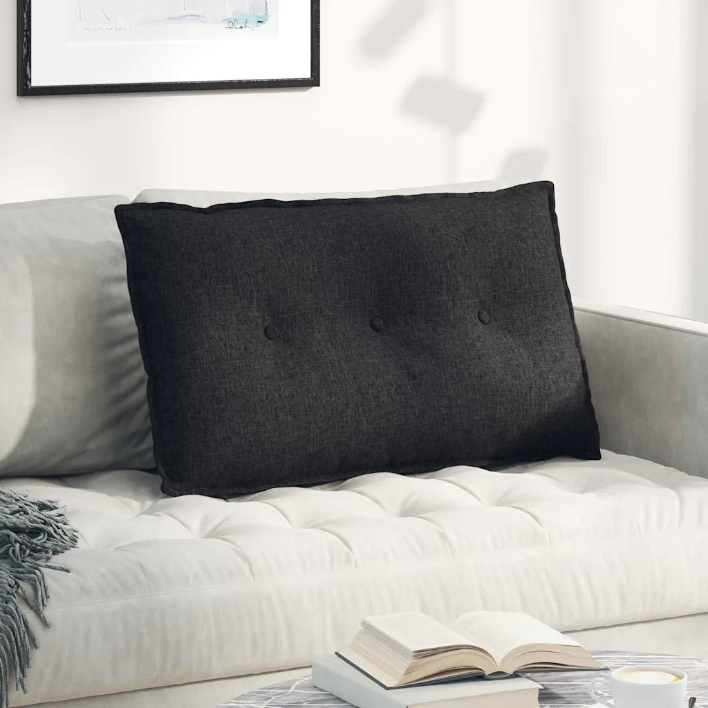 Cuscino per Schiena | Cuscino dorsale Nero 80 x 19 x 50 cm Tessuto