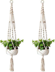 Supporto per piante in cotone macramé - appendere vasi - decorazione per la casa - giardinaggio per ufficio e casa 4 gambe