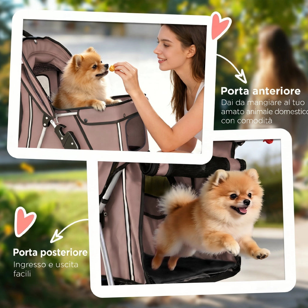 Cuscino Lavabile per Passeggino Cani ¨C Minimal ¨C Grigio