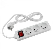 Prolunga elettrica 3 prese 1,5 m bianca Ecolight