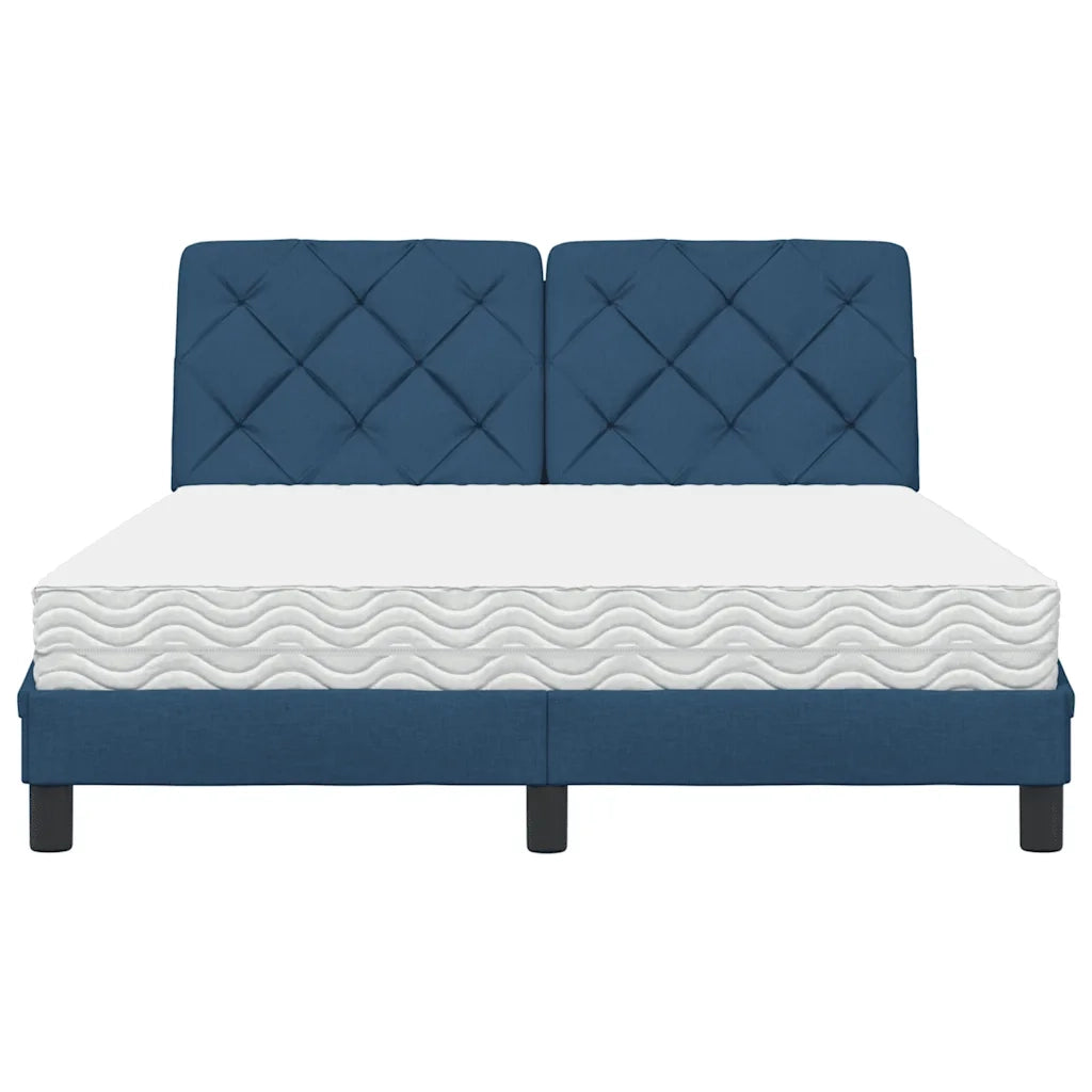 Letto con Materasso Blu 140x190 cm in Tessuto 3310740