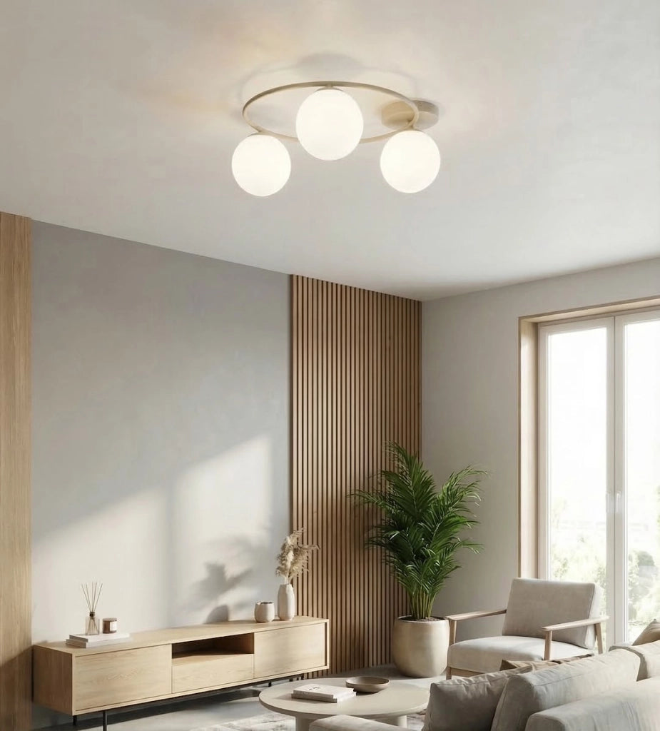 Plafoniera a sfere SOPRA 3xE14 beige bianca Emibig